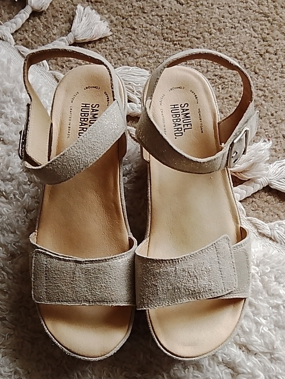 Samuel Hubbard Beige Suede Slingback Sandals 9